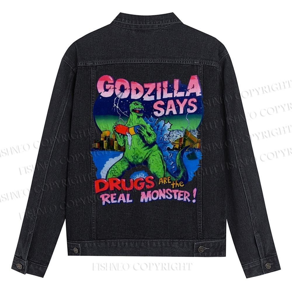 Godzilla Printed Denim Jacket