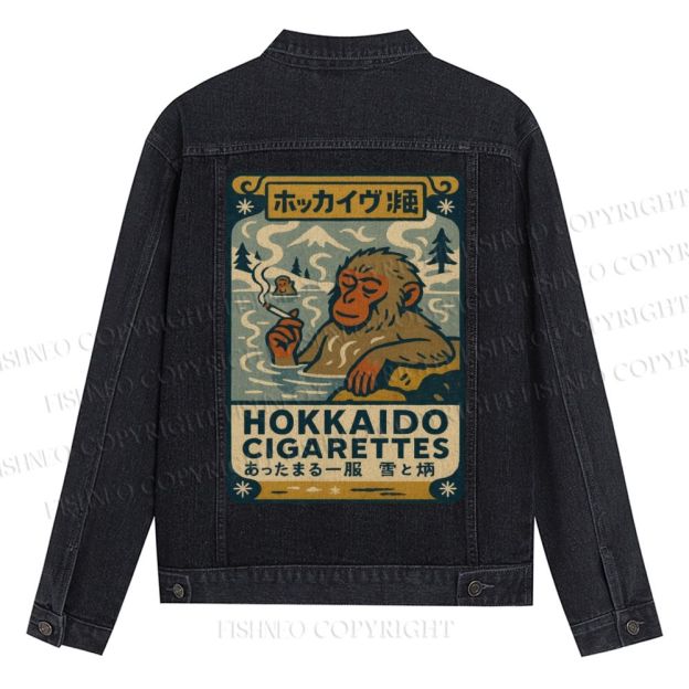 Vintage Monkey Printed Denim Jacket