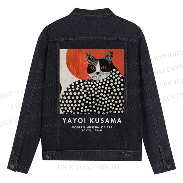Yayoi Kusama Cat Printed Denim Jacket
