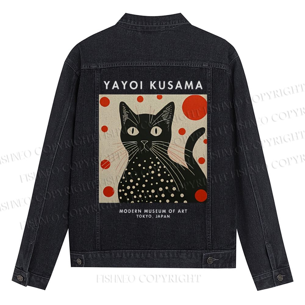 Yayoi Kusama Cat Printed Denim Jacket