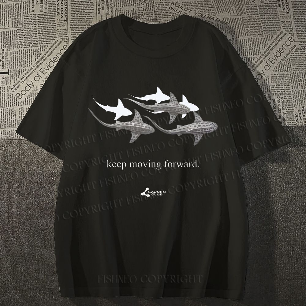 Unisex Whale Keep Moving Forward Classic Cotton T-shirt