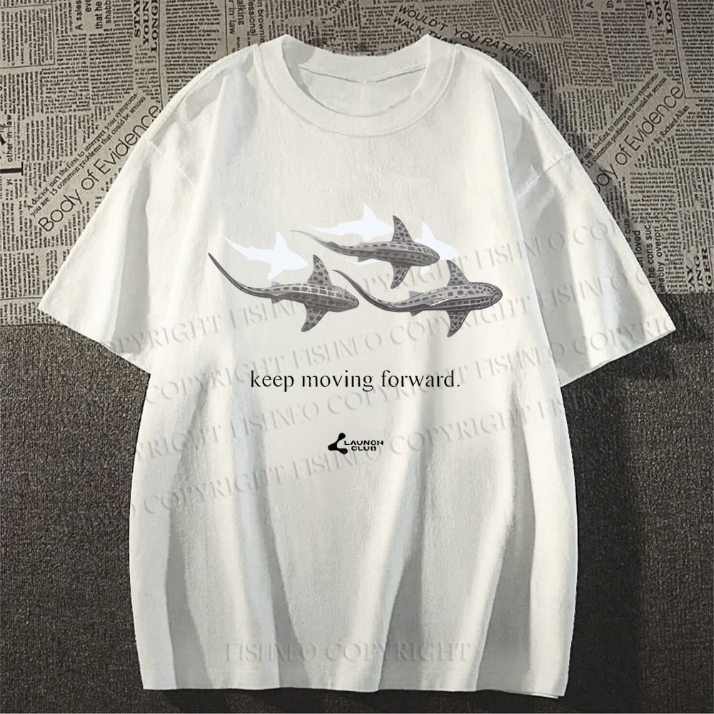 Unisex Whale Keep Moving Forward Classic Cotton T-shirt