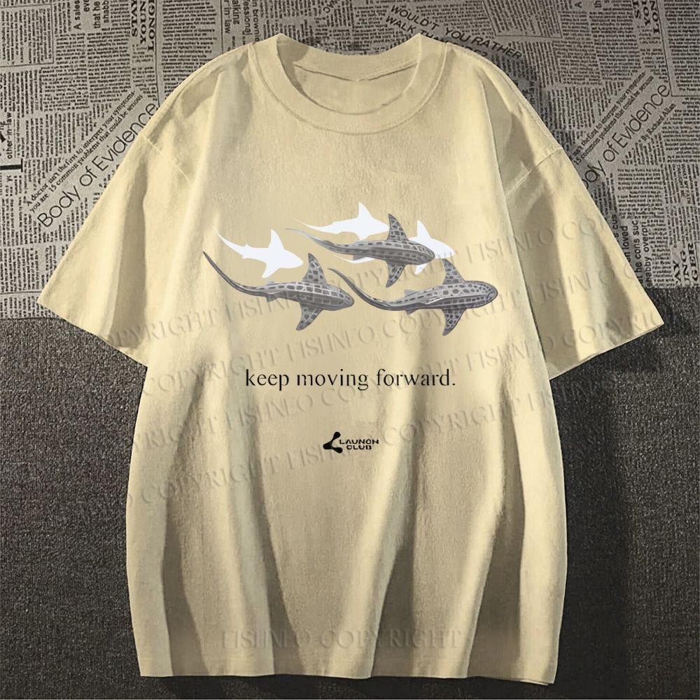 Unisex Whale Keep Moving Forward Classic Cotton T-shirt
