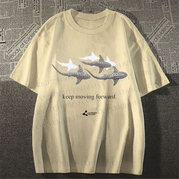 Unisex Whale Keep Moving Forward Classic Cotton T-shirt
