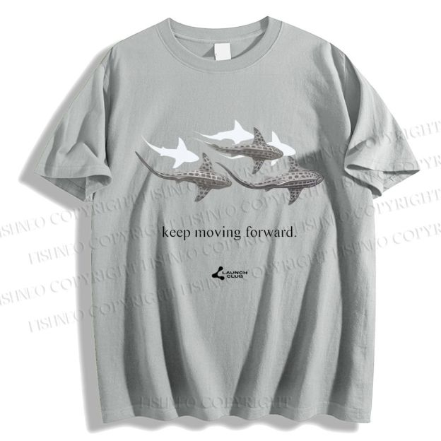 Unisex Whale Keep Moving Forward Classic Cotton T-shirt