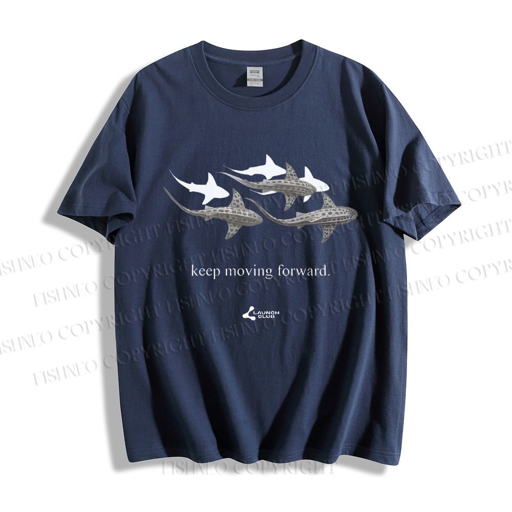 Unisex Whale Keep Moving Forward Classic Cotton T-shirt