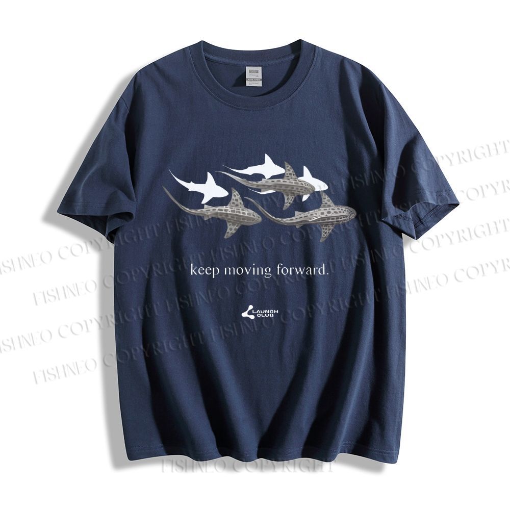 Unisex Whale Keep Moving Forward Classic Cotton T-shirt