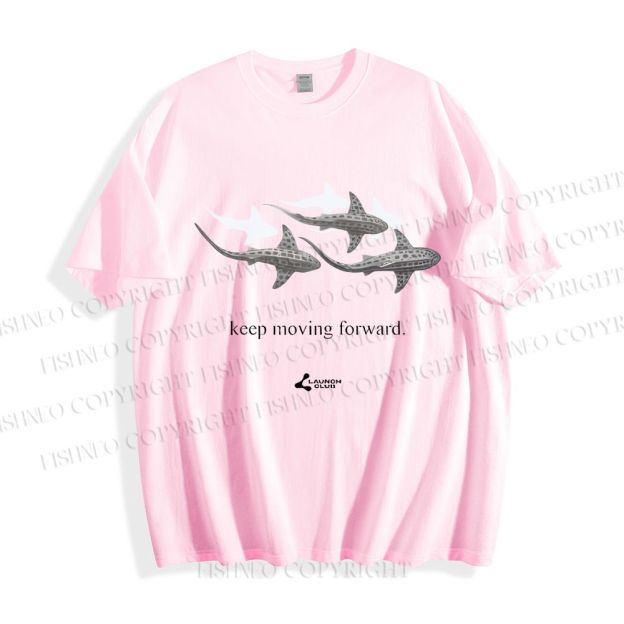 Unisex Whale Keep Moving Forward Classic Cotton T-shirt