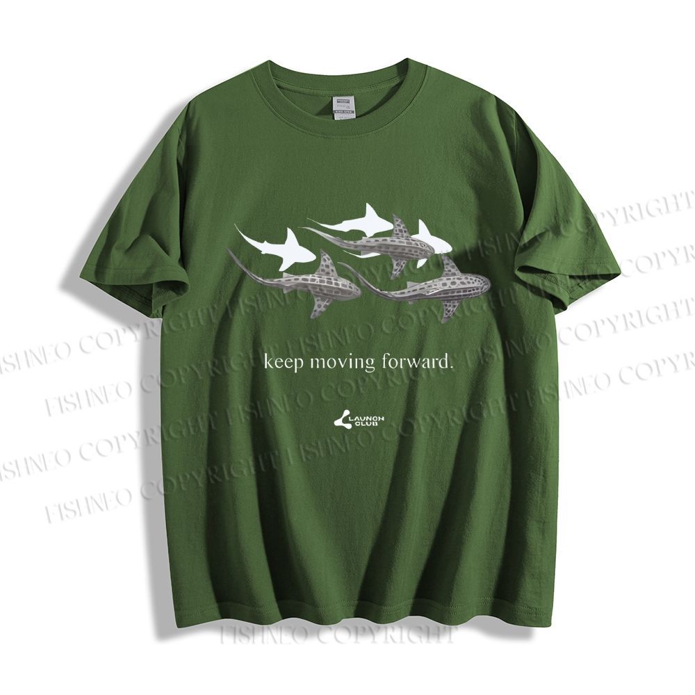 Unisex Whale Keep Moving Forward Classic Cotton T-shirt