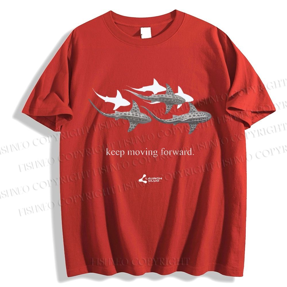 Unisex Whale Keep Moving Forward Classic Cotton T-shirt