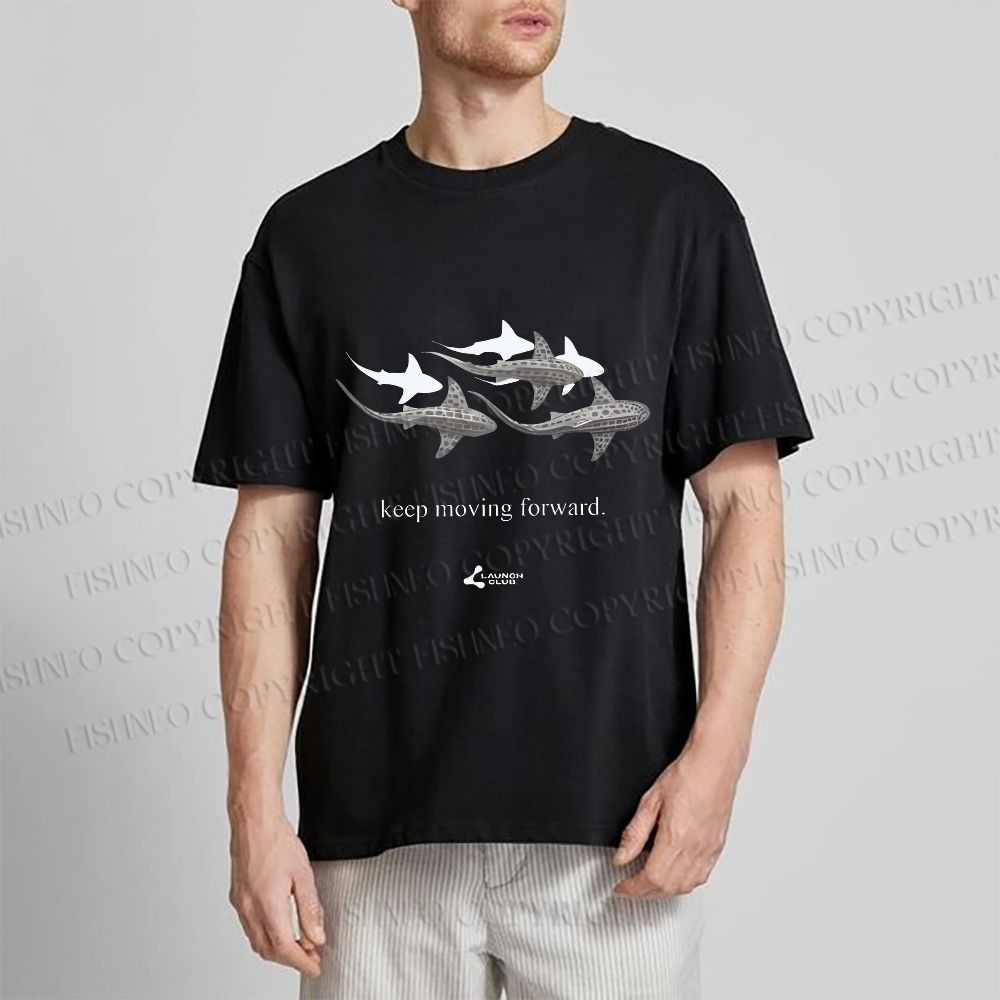 Unisex Whale Keep Moving Forward Classic Cotton T-shirt