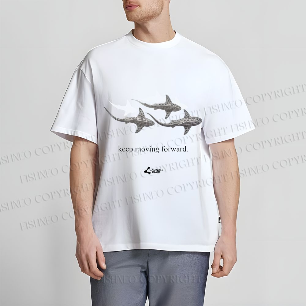 Unisex Whale Keep Moving Forward Classic Cotton T-shirt