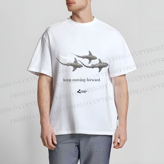 Unisex Whale Keep Moving Forward Classic Cotton T-shirt