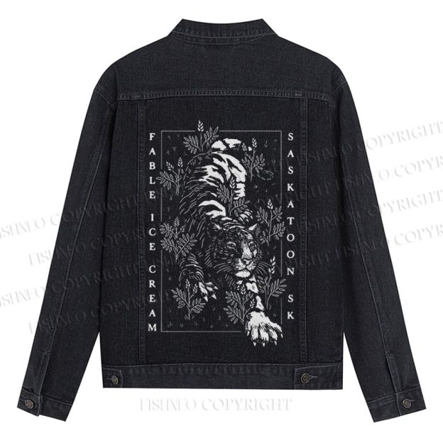 Unisex Jungle Tiger Denim Jacket