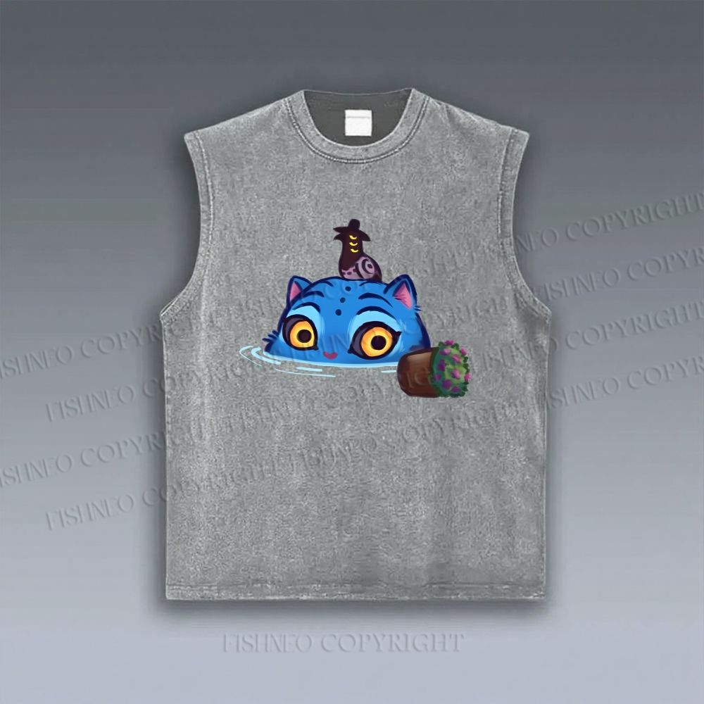 Unisex Kpop Demon Hunters Tiger Printed Vintage Tank Top