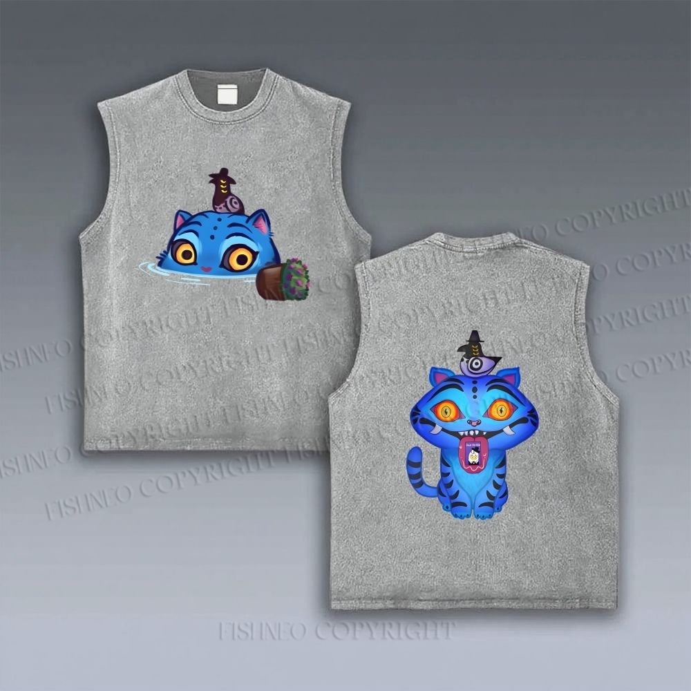 Unisex Kpop Demon Hunters Tiger Printed Vintage Tank Top