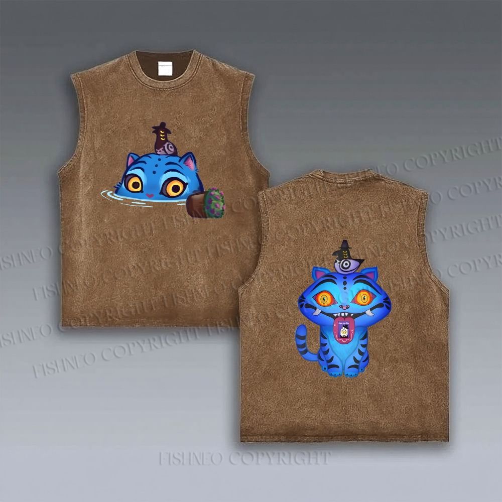 Unisex Kpop Demon Hunters Tiger Printed Vintage Tank Top