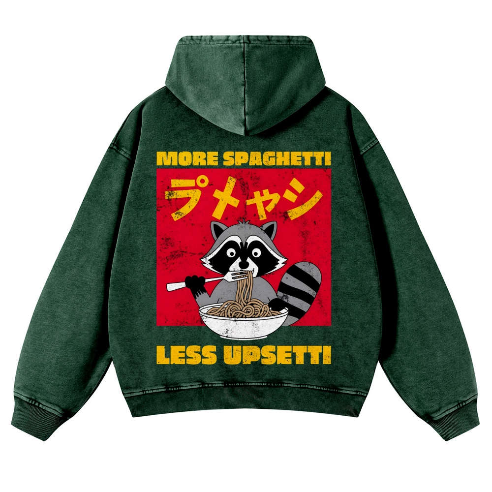 Casual Ramen Raccoon Washed Hoodie