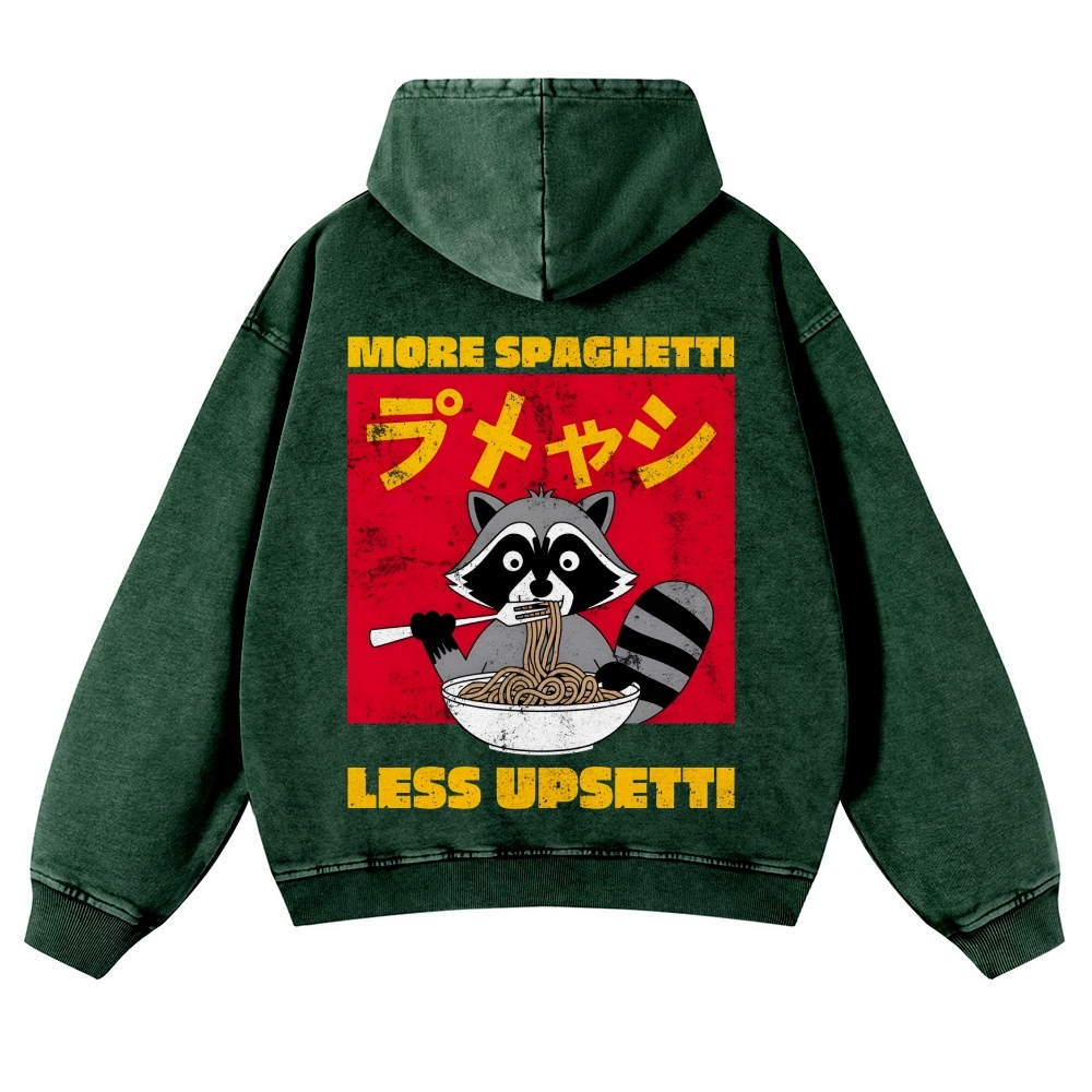 Casual Ramen Raccoon Washed Hoodie