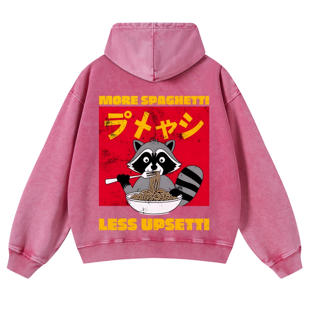 Casual Ramen Raccoon Washed Hoodie