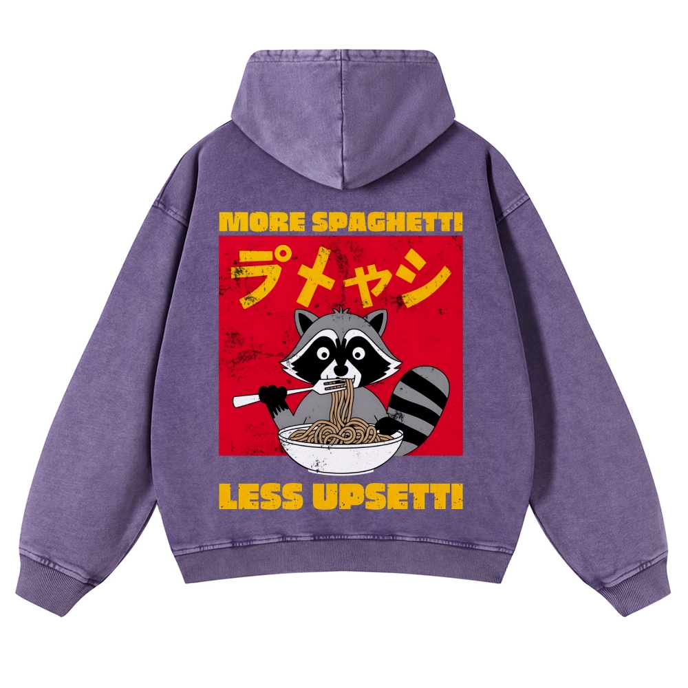 Casual Ramen Raccoon Washed Hoodie