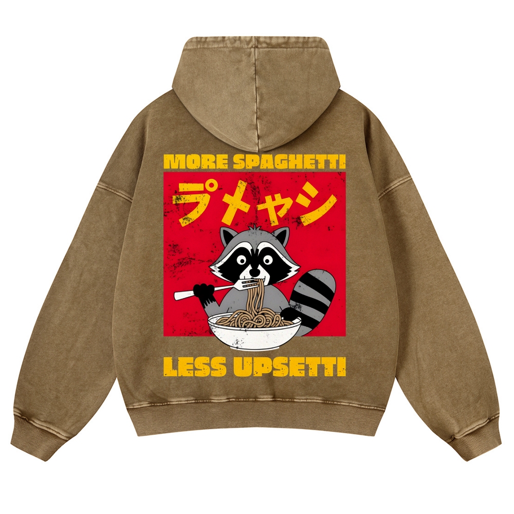 Casual Ramen Raccoon Washed Hoodie