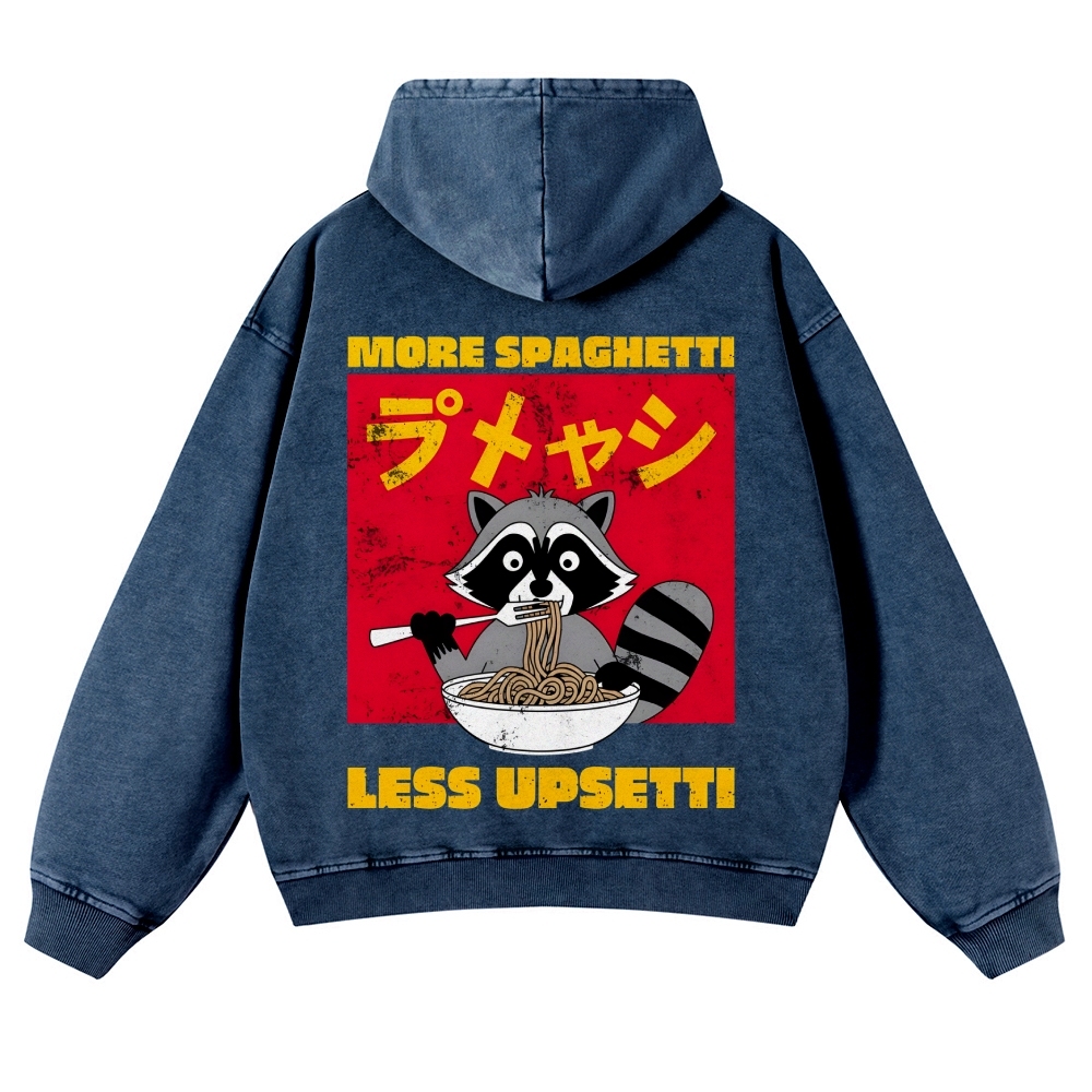 Casual Ramen Raccoon Washed Hoodie