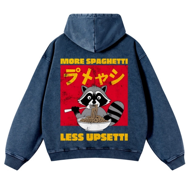 Casual Ramen Raccoon Washed Hoodie