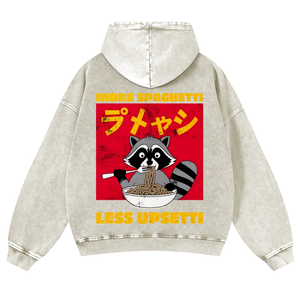 Casual Ramen Raccoon Washed Hoodie