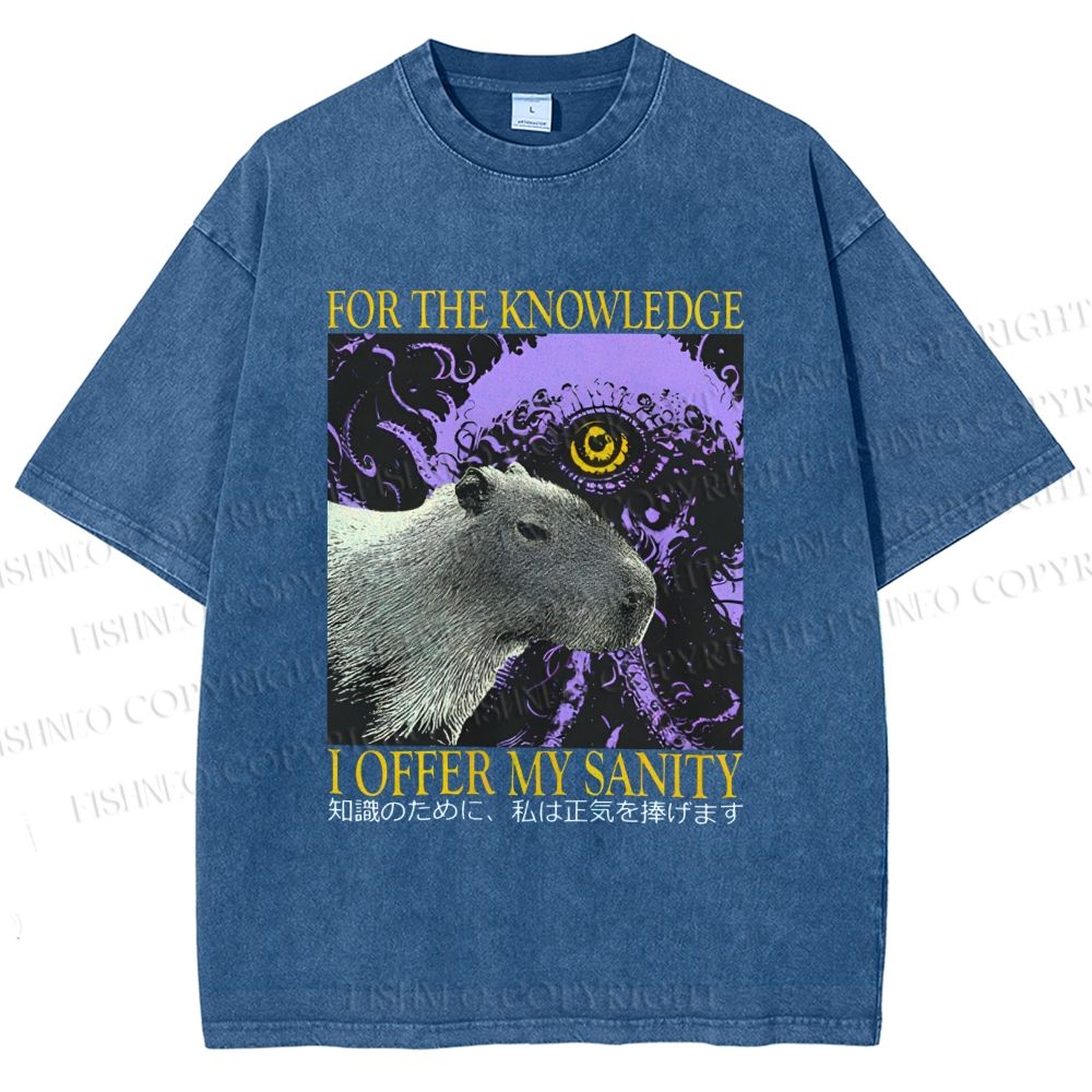 Unisex For The Knowledge I Offer My Sanity Printed Washed Tee