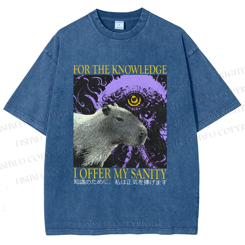 Unisex For The Knowledge I Offer My Sanity Printed Washed Tee