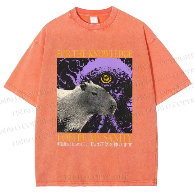 Unisex For The Knowledge I Offer My Sanity Printed Washed Tee