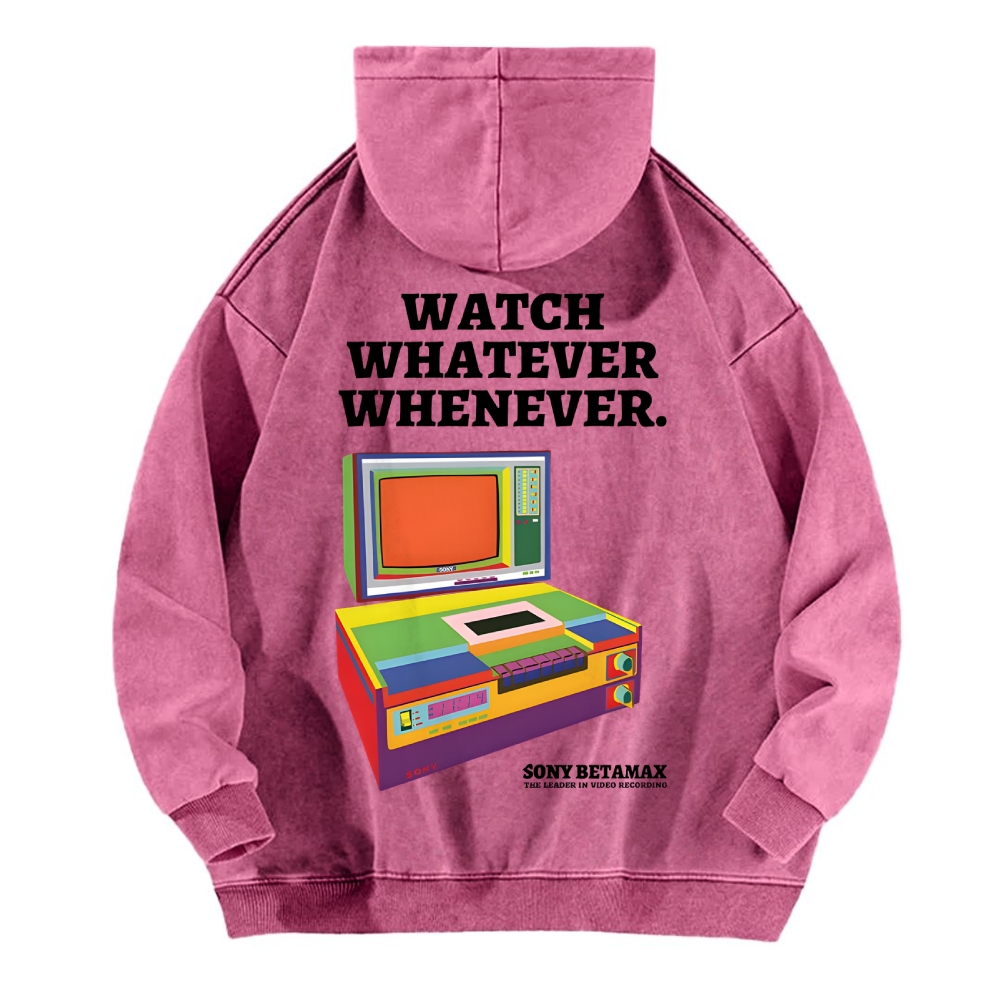 Sony Betamax Vintage Washed Cotton Back Art Hoodie