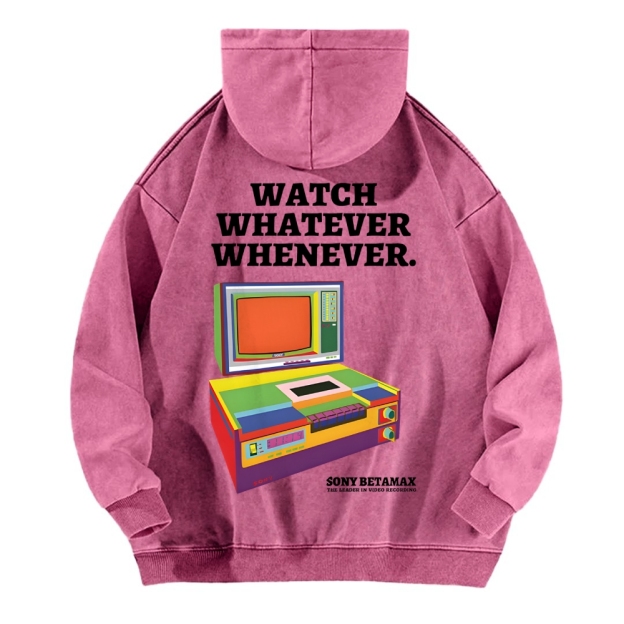 Sony Betamax Vintage Washed Cotton Back Art Hoodie