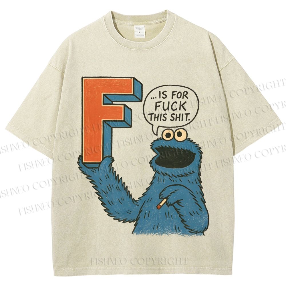 Unisex F Is For Fuck Printed Washed Tee