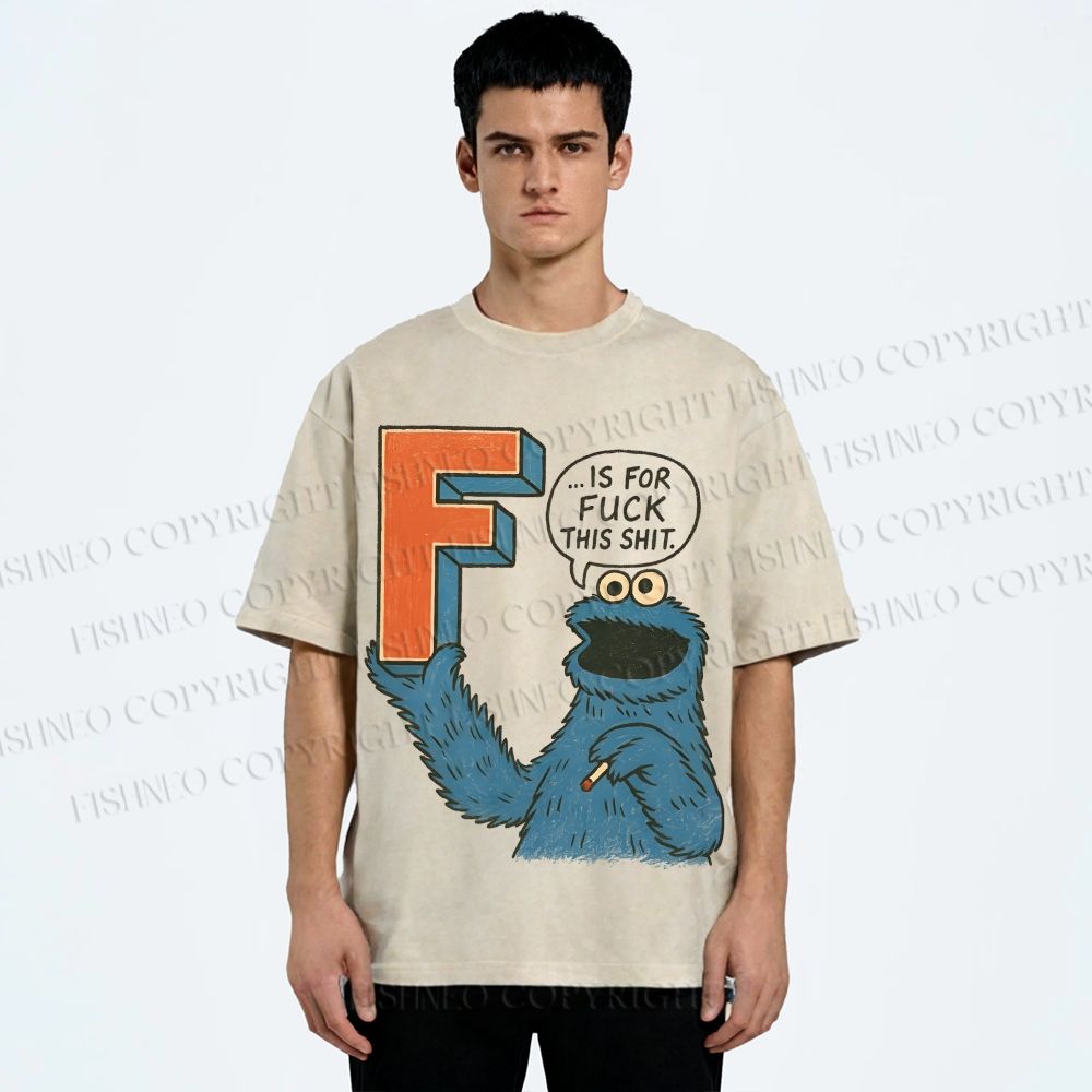 Unisex F Is For Fuck Printed Washed Tee