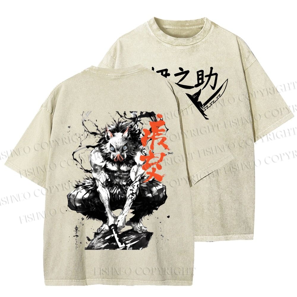 Unisex Inosuke Printed Washed Tee