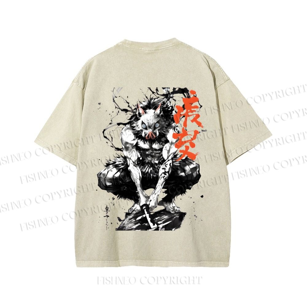 Unisex Inosuke Printed Washed Tee