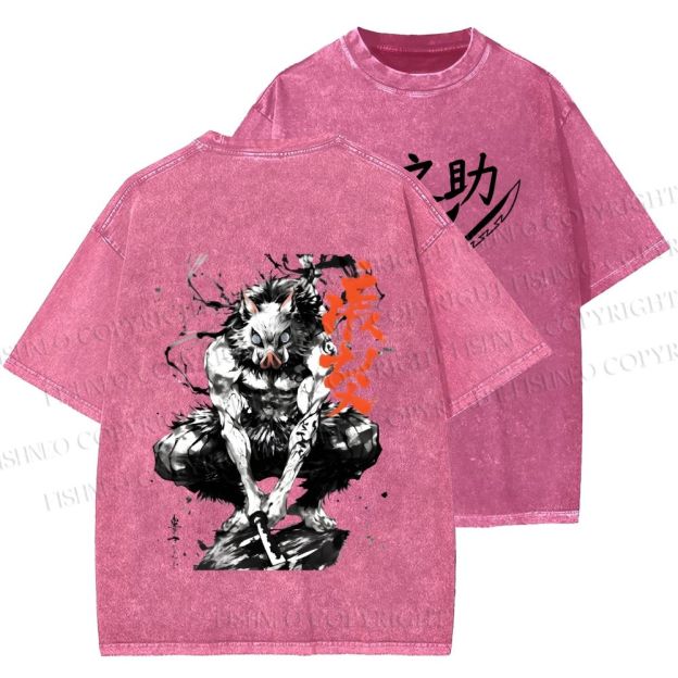 Unisex Inosuke Printed Washed Tee