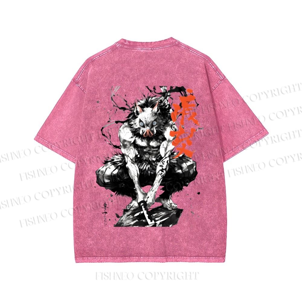 Unisex Inosuke Printed Washed Tee