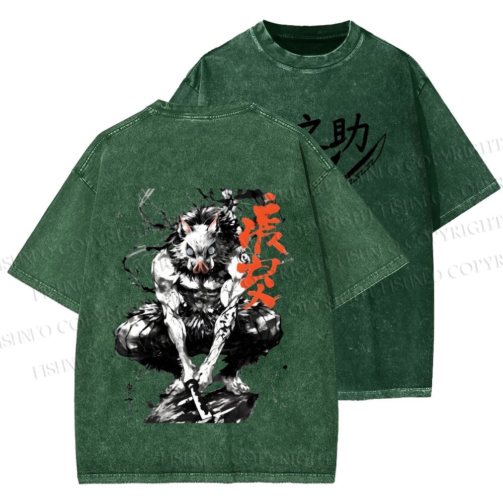Unisex Inosuke Printed Washed Tee