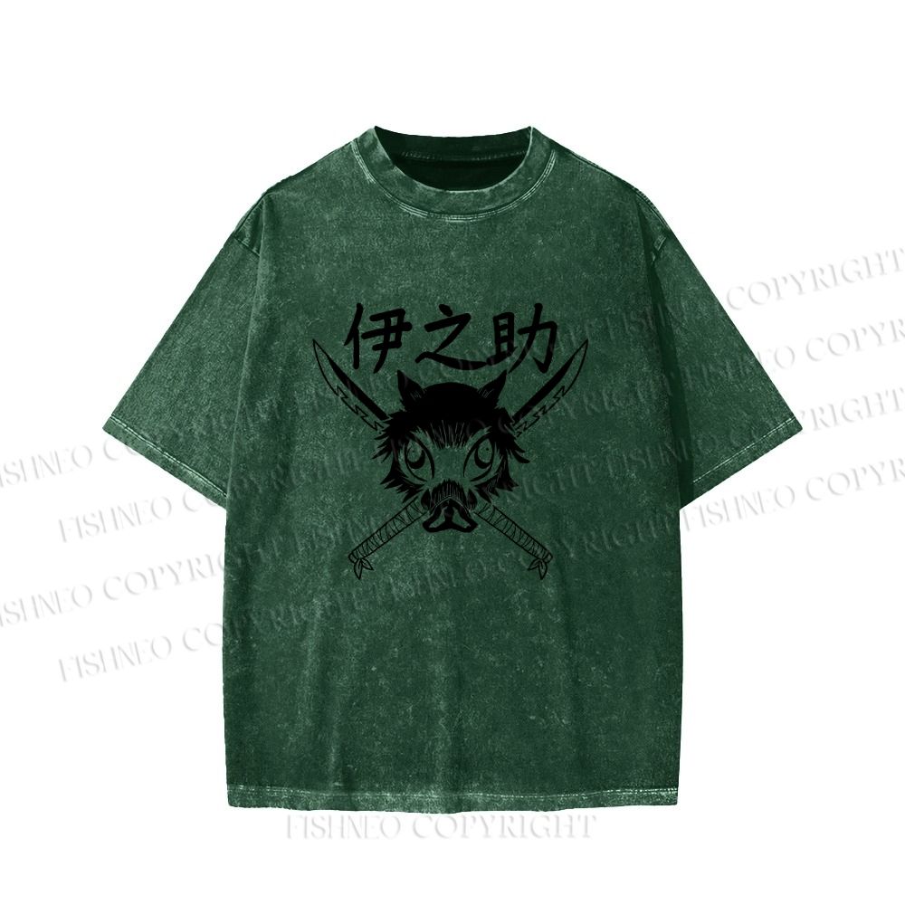 Unisex Inosuke Printed Washed Tee
