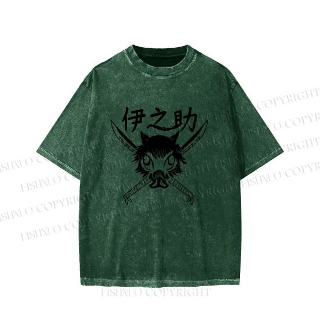 Unisex Inosuke Printed Washed Tee