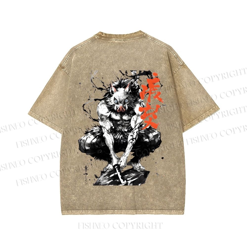 Unisex Inosuke Printed Washed Tee