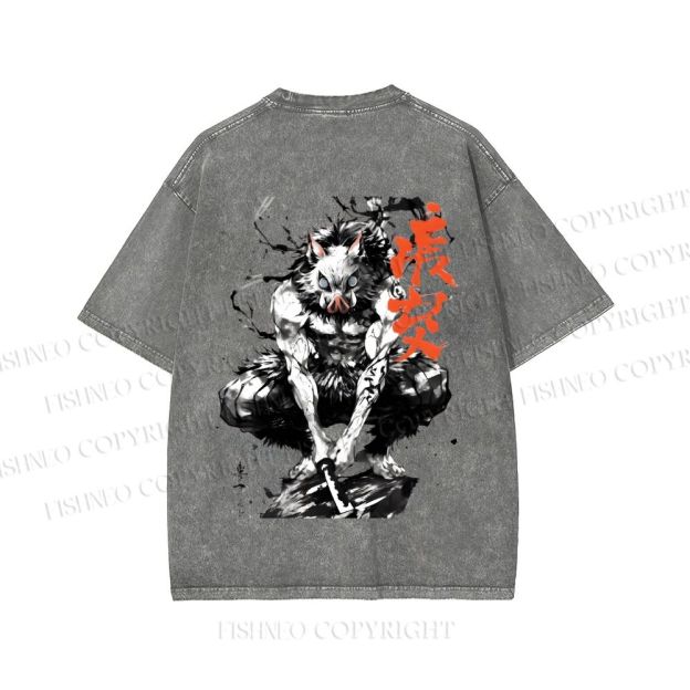 Unisex Inosuke Printed Washed Tee