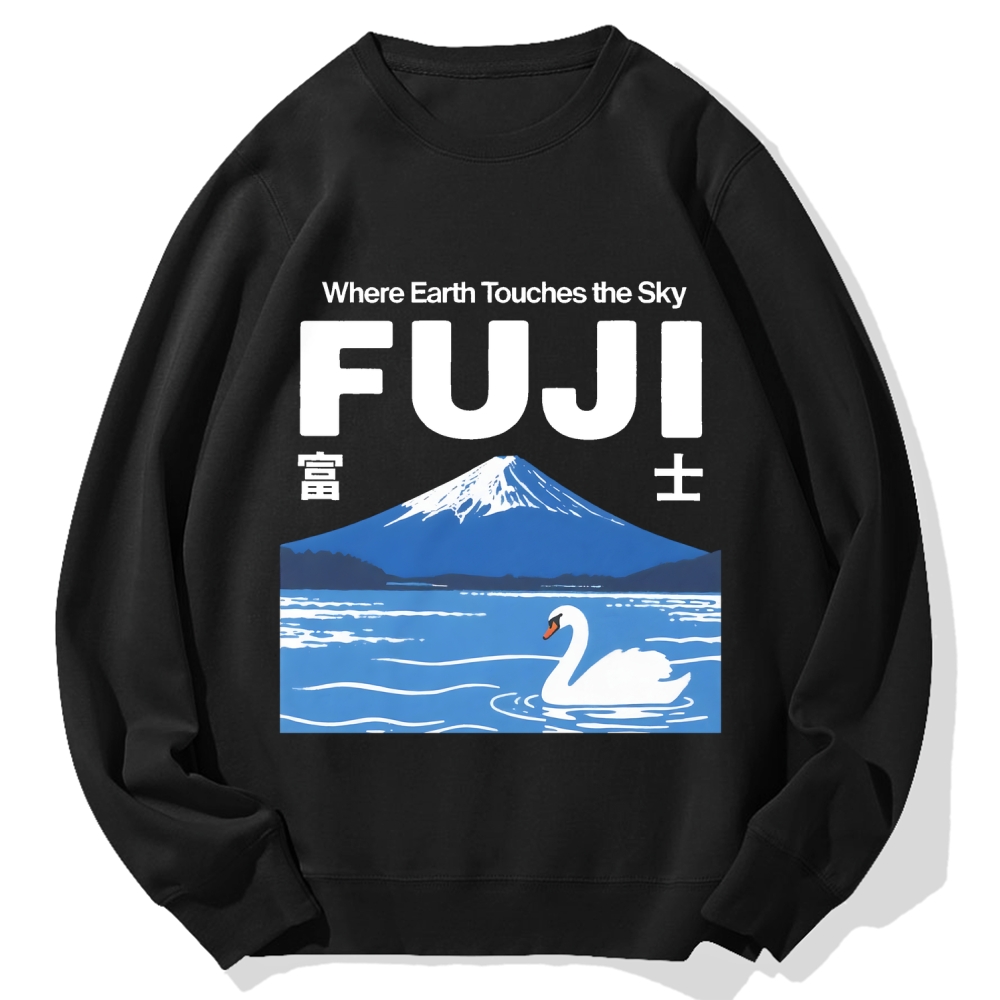 Japan Mount Fuji Cotton Sweatshirt