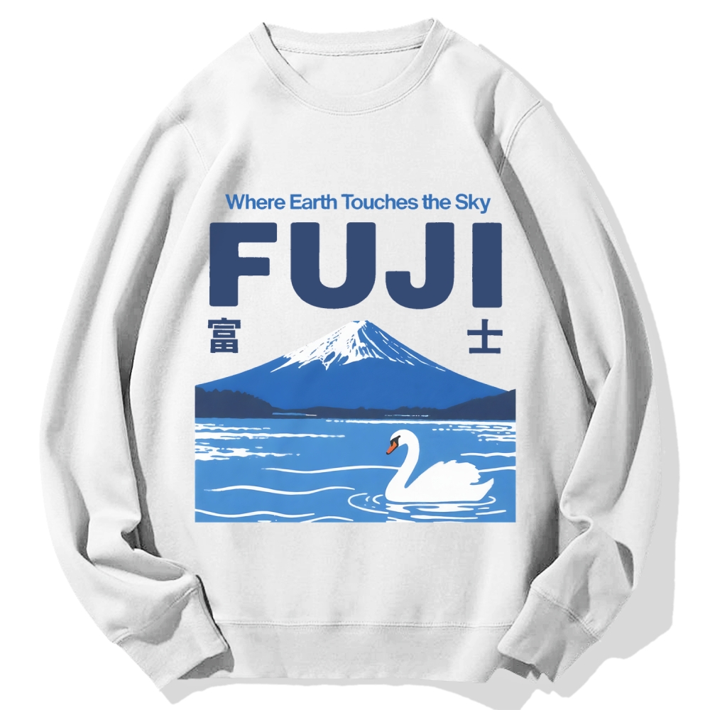Japan Mount Fuji Cotton Sweatshirt