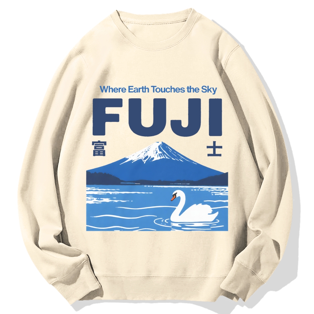 Japan Mount Fuji Cotton Sweatshirt