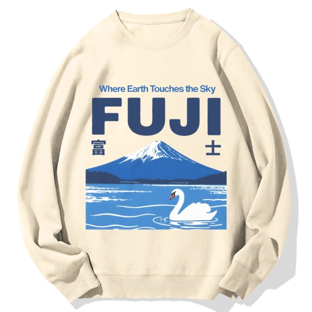 Japan Mount Fuji Cotton Sweatshirt