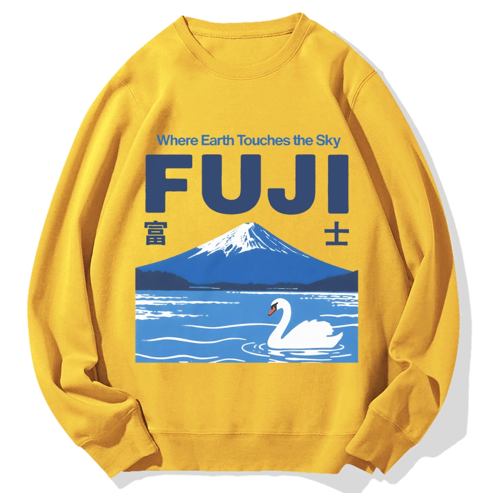 Japan Mount Fuji Cotton Sweatshirt